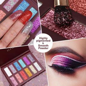img 1 attached to ✨ LUXAZA Holographic Glitter Eyeshadow Palette: Metallic Festival Style, Ultra Pigmented Shimmer Sparkling Eyeshadow Makeup Palette, Long Lasting Waterproof Eye Shadows Cosmetics Gift Kit+