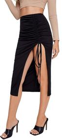 img 4 attached to 👗 SheIn Ladies' Stylish Split Skirt – Trendy Women's Clothing for Skirts