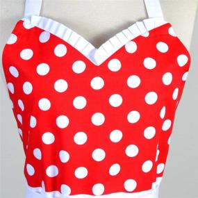 img 1 attached to 👩 Retro Vintage Lovely Aprons for Mother and Daughter with Pocket, Long Ties, and Cute Cotton Fabric - Ideal Apron for Women and Kids