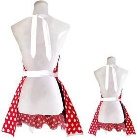 img 3 attached to 👩 Retro Vintage Lovely Aprons for Mother and Daughter with Pocket, Long Ties, and Cute Cotton Fabric - Ideal Apron for Women and Kids