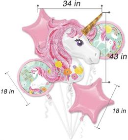 img 3 attached to 🦄 40-Inch Unicorn Balloons for Birthday Party Decorations – Pink Unicorn Theme Party Supplies including Unicorn Balloon, globos de unicornio Decor, Pink Birthday Backdrop