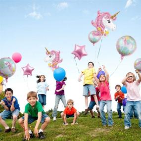 img 1 attached to 🦄 40-Inch Unicorn Balloons for Birthday Party Decorations – Pink Unicorn Theme Party Supplies including Unicorn Balloon, globos de unicornio Decor, Pink Birthday Backdrop