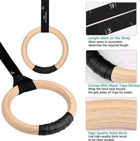 img 1 attached to 💪 UNICLI Adjustable Gymnastic Rings - Industrial-Grade Buckle, 1.2 Inch Workout Rings, 16.5ft Long Straps with Numbers, 1500 lbs Capacity - Ideal for Full Body Workout at Home Gym