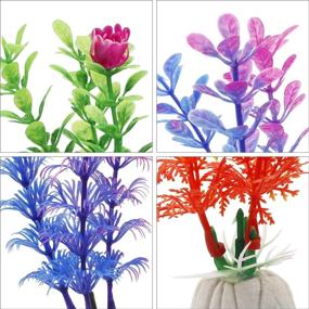 img 3 attached to 15 Pack of MyLifeUNIT Artificial Aquarium Plants for Decorations in Small Fish Tanks