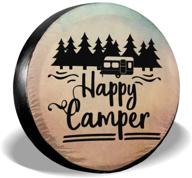 🏕️ happy camper waterproof tire cover: protect your rv jeep wrangler trailer with tire sun protector - 15 inch tire wheel case logo