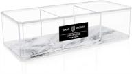 📦 marble clear acrylic 3 section organizer by isaac jacobs - efficient office, bathroom, kitchen, and supplies storage solution drawer tray логотип