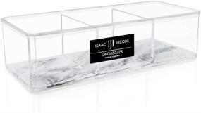 img 4 attached to 📦 Marble Clear Acrylic 3 Section Organizer by Isaac Jacobs - Efficient Office, Bathroom, Kitchen, and Supplies Storage Solution Drawer Tray