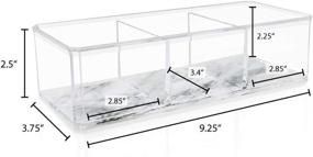 img 3 attached to 📦 Marble Clear Acrylic 3 Section Organizer by Isaac Jacobs - Efficient Office, Bathroom, Kitchen, and Supplies Storage Solution Drawer Tray