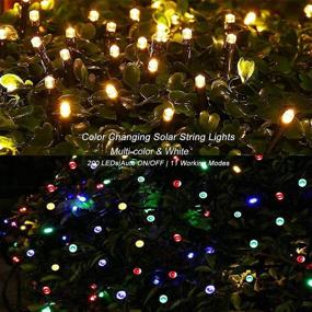 img 2 attached to Transform Your Holiday Decor with 72ft Color Changing Solar Christmas Lights, Water-Proof & Versatile 11 Lighting Modes for Yard, Garden