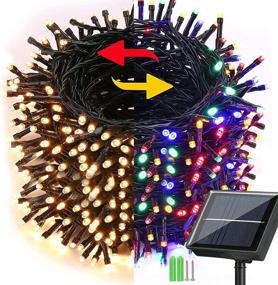 img 4 attached to Transform Your Holiday Decor with 72ft Color Changing Solar Christmas Lights, Water-Proof & Versatile 11 Lighting Modes for Yard, Garden