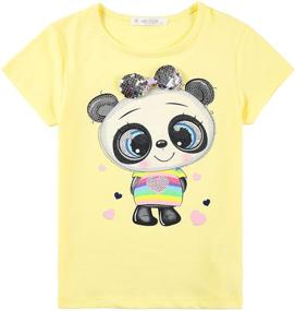 img 4 attached to MINIHOMiE Short Sleeve T Shirts Graphic Little Girls' Clothing and Tops, Tees & Blouses