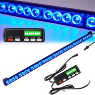 🔵 high-visibility blue emergency light bar: 36'' 13 flash modes, 32 led strobe lights – ideal for police vehicles and cops trucks (35.5inch,32w) logo