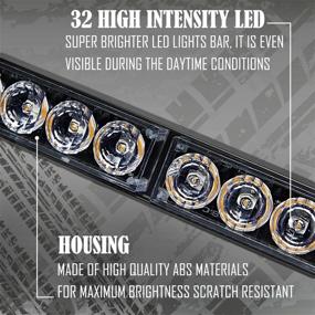 img 3 attached to 🔵 High-Visibility Blue Emergency Light Bar: 36'' 13 Flash Modes, 32 LED Strobe Lights – Ideal for Police Vehicles and Cops Trucks (35.5Inch,32W)