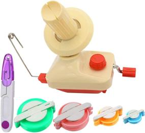 img 4 attached to 🧶 CALU LUKY Yarn Ball Winder and Pom Pom Maker Set with Swift - Convenient Yarn Storage and Easy Installation