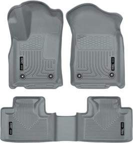 img 4 attached to 🐺 Husky Liners 99152: Grey Weatherbeater Front & 2nd Seat Floor Mats for 2016-19 Dodge Durango & Jeep Grand Cherokee