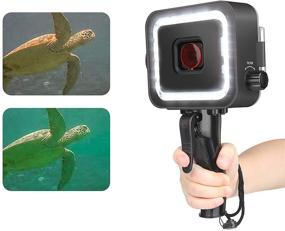 img 4 attached to Dive & Flash 2-in-1 Essential: Waterproof Case 30M/98FT, LED Flashlight, Red Filter Trigger | GoPro HERO7 Black/Hero 6 Black/Hero 5 Black/Hero (2018) Compatible