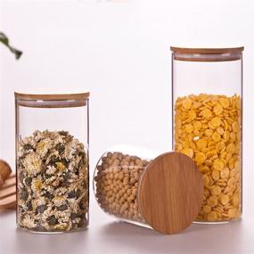 img 2 attached to 🏺 Newerlives Air Tight Storage Jar with Natural Bamboo Lid - Glass Storage Tank, 650ML Capacity