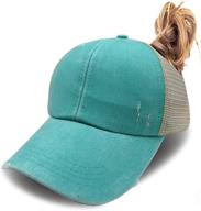 baseball ponytail distressed trucker ponycap logo