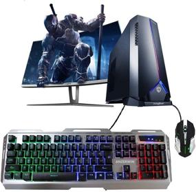 img 3 attached to 🎮 Enhanced Gaming Experience with Color Changing Gamer Keyboard and Mouse Combo, RGB Backlit Keyboard and Mouse Set, Lighted Gaming Keyboad with Rainbow LED, Durable Metal Build for Prime Games