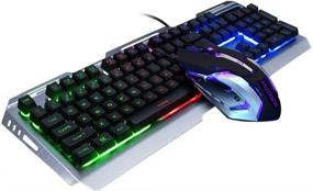 img 4 attached to 🎮 Enhanced Gaming Experience with Color Changing Gamer Keyboard and Mouse Combo, RGB Backlit Keyboard and Mouse Set, Lighted Gaming Keyboad with Rainbow LED, Durable Metal Build for Prime Games