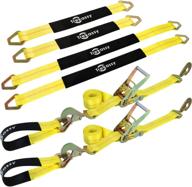 π enhanced trekassy car axle tie down system: 2x 96" with 2 ratchet straps & 2+2 axle straps logo