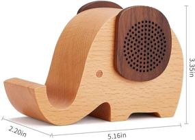 img 2 attached to 🐘 YSEECHENS Multifunctional Wooden Wireless Bluetooth Speaker with Mobile Phone Stand Holder - Elephant Design