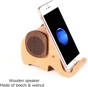 img 3 attached to 🐘 YSEECHENS Multifunctional Wooden Wireless Bluetooth Speaker with Mobile Phone Stand Holder - Elephant Design