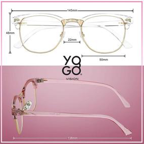 img 1 attached to Blue Light Blocking Glasses 3 Pack – Semi Rimless Computer Eyeglasses for Men and Women: Crystal Gold, Transparent Pink Gold, Black Gold