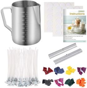 img 4 attached to Sntieecr 111 Pieces Candle Making Kit with 8 Colors Wax Candle Dye, Pouring Pot, 50 PCS Candle Wicks, 50 PCS Candle Wicks Sticker, and 2 PCS Candle Wicks Holder - DIY Candles Craft Tools