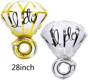 img 1 attached to Ezing 40inch Groom Bride Wedding Dress Balloon Set with Diamond Ring & Heart Balloon for Stunning Wedding Party Décor (F)