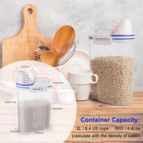 img 2 attached to 2KG Rice Storage Bin - BPA Free Plastic Cereal Containers with Airtight Design, Measuring Cup, and Pour Spout - Ideal for Rice Cooker