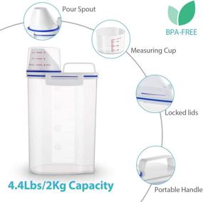 img 1 attached to 2KG Rice Storage Bin - BPA Free Plastic Cereal Containers with Airtight Design, Measuring Cup, and Pour Spout - Ideal for Rice Cooker