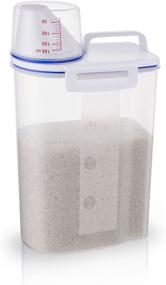 img 4 attached to 2KG Rice Storage Bin - BPA Free Plastic Cereal Containers with Airtight Design, Measuring Cup, and Pour Spout - Ideal for Rice Cooker