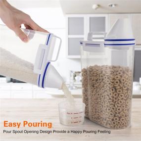 img 3 attached to 2KG Rice Storage Bin - BPA Free Plastic Cereal Containers with Airtight Design, Measuring Cup, and Pour Spout - Ideal for Rice Cooker