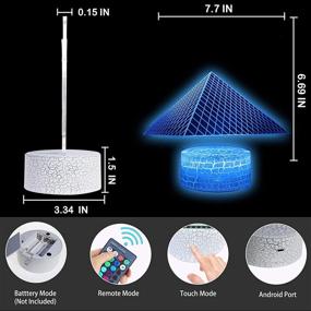 img 2 attached to Свет ночи настольной лампы СИД иллюзии здания ориентира мира пирамиды Египта 3D с поздравительной открыткой
