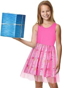 img 2 attached to 👗 Stylish Sleeveless Tulle Sundress for School Party: Casual Dress for Girls, Ages 4-13