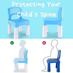 img 3 attached to 🪑 Blue Toddler Chair: Ergonomic Design, Durable, Non-Toxic Plastic Material for Kids, Indoor/Outdoor Use + Bonus Functional Storage Bag