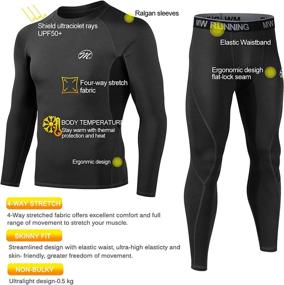 img 3 attached to MEETWEE Men's Thermal Underwear Set: Winter Base Layer Tops & Long Johns Compression Wintergear for Heat Retention