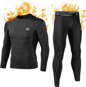 img 4 attached to MEETWEE Men's Thermal Underwear Set: Winter Base Layer Tops & Long Johns Compression Wintergear for Heat Retention