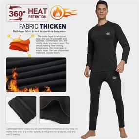 img 2 attached to MEETWEE Men's Thermal Underwear Set: Winter Base Layer Tops & Long Johns Compression Wintergear for Heat Retention