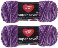 🧶 convenient bulk purchase: red heart super saver (2-pack) - purple tones (5 oz each skein) logo