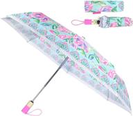 lilly pulitzer automatic storage umbrellas: effortlessly stow your stick umbrellas logo