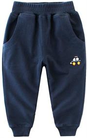 img 2 attached to 👖 Comfort meets style: Fruitsunchen Little Boys Knit Sports Pants, the perfect cotton casual sweatpants