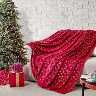 🌟 eheyciga christmas fleece blanket: snow stars red, twin 60x80 inches - ideal holiday home décor for bed, couch, and sofa logo