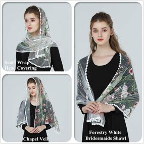 img 3 attached to 🌸 Floral Women's Accessories - Catholic Chapel Mantilla Cover