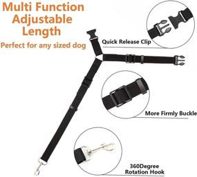 img 3 attached to Durable & Adjustable 2 Pack Retractable Dog Seat Belt: Heavy Duty Car Restraints for Pet Safety