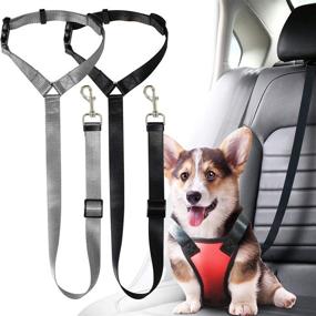 img 4 attached to Durable & Adjustable 2 Pack Retractable Dog Seat Belt: Heavy Duty Car Restraints for Pet Safety