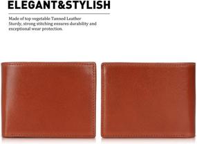 img 3 attached to 💼 LVCRETIVS Men's Full Grain Leather Bifold Wallet with RFID Blocking, 2 ID Windows