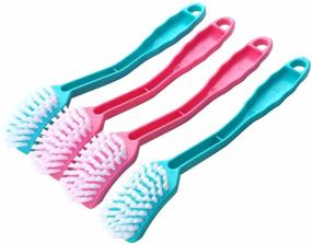 img 3 attached to GARASANI Versatile Cleaning Brush Set - Ideal for Home, Kitchen, Refrigerator, Sink, Bathroom, Toilet, Tile - 4-Piece Multi-Purpose Set