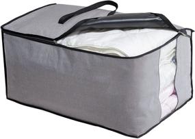 img 3 attached to 🛏️ Water Resistant Oversized Storage Bag: MISSLO Folding Organizer for Bedding, Comforters, Blankets, Clothes - Grey